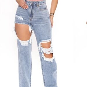 Distressed Light Blue Women's Jeans